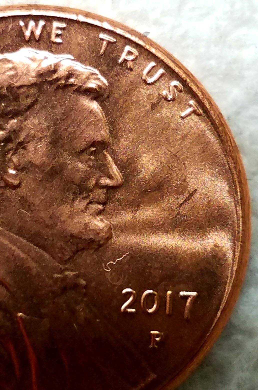 2017-P-Lincoln-Cent-Struck-Through-String-Near-Lincoln's-Chin-On-Obverse?